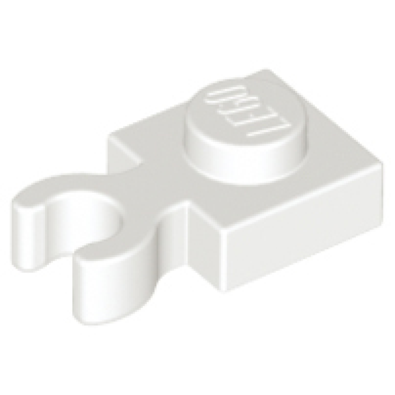 Plaat, Aangepast 1x1 met verticale clip White